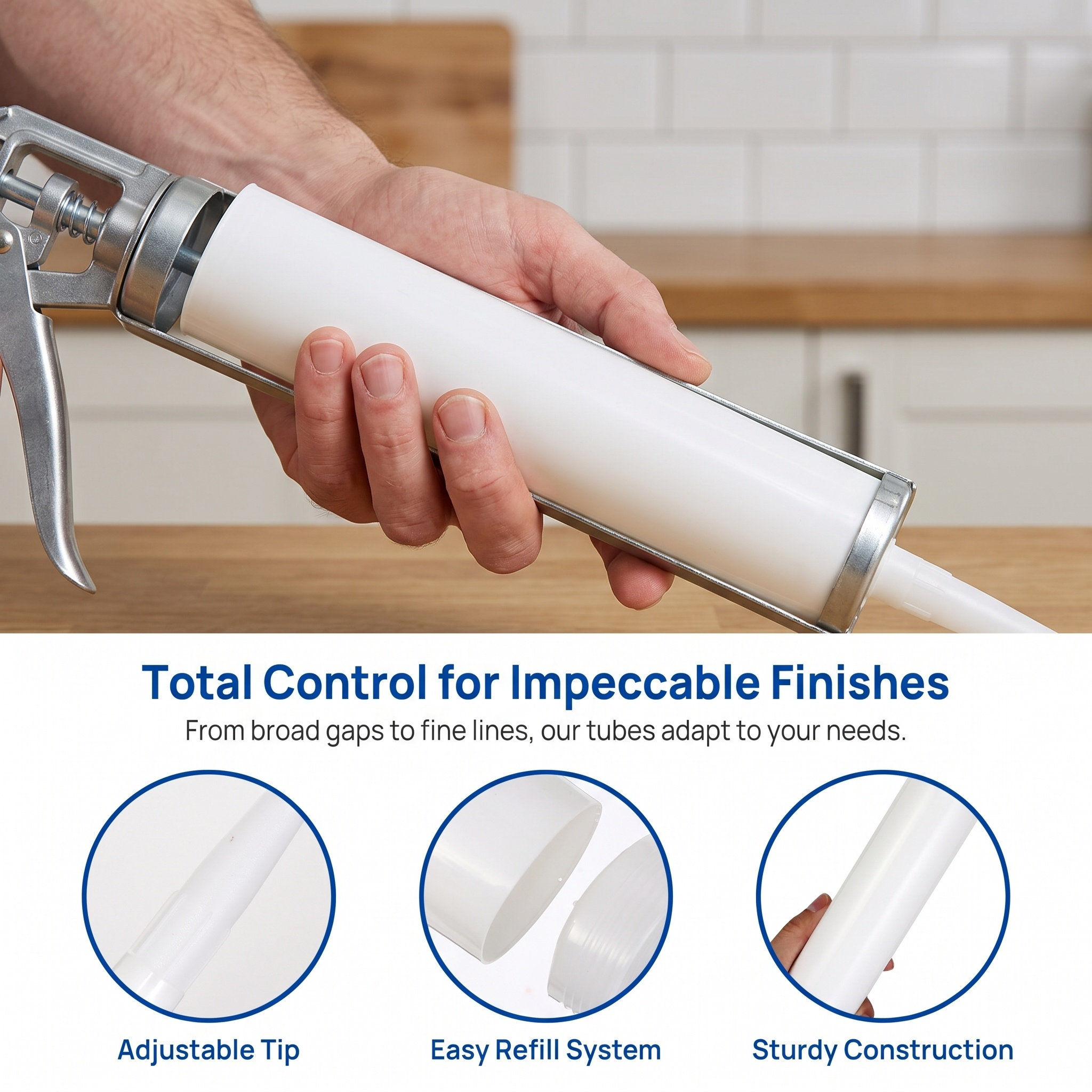 Home Improvement Us - Tubes de mastic vides et rechargeables,